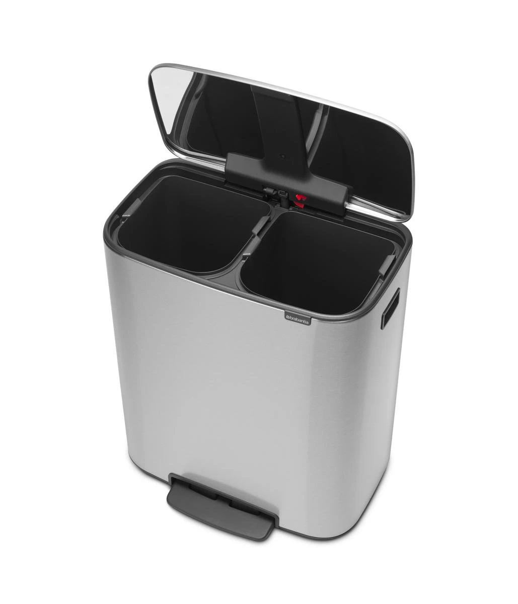 Brabantia Bo Prullenbak - 2 X 30 L - Matt Steel Fingerprint Proof 4 Brabantia Bo Prullenbak - 2 X 30 L - Matt Steel Fingerprint Proof - Afbeelding 2
