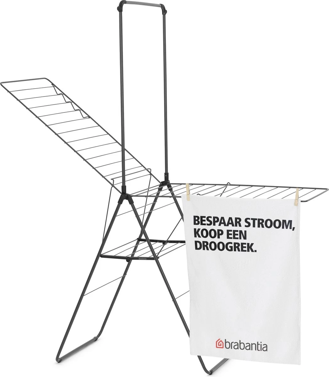 Brabantia HangOn Droogrek Inklapbaar - 25 Meter - Met Stang - Matt Black 10 Brabantia HangOn Droogrek Inklapbaar - 25 Meter - Met Stang - Matt Black - Afbeelding 8