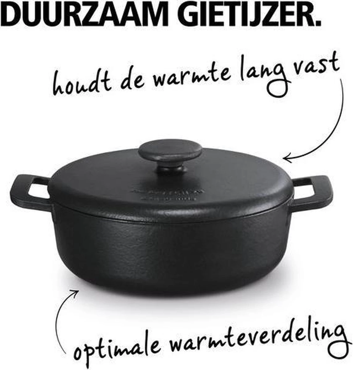 Brabantia The Dutch Braadpan - Matt Black - 28 Cm - Gietijzer 10 Brabantia The Dutch Braadpan - Matt Black - 28 Cm - Gietijzer - Afbeelding 8