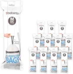 Brabantia PerfectFit Vuilniszakken - 60 L - Code M - 12 Rollen X 10 Stuks