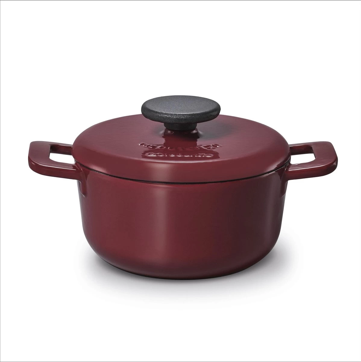 BRABANTIA THE DUTCH Gietijzeren Braadpan - Ø 20cm - 2,5L - Bordeaux - Inductie 4 BRABANTIA THE DUTCH Gietijzeren Braadpan - Ø 20cm - 2,5L - Bordeaux - Inductie - Afbeelding 2