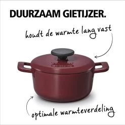 BRABANTIA THE DUTCH Gietijzeren Braadpan - Ø 20cm - 2,5L - Bordeaux - Inductie 13 BRABANTIA THE DUTCH Gietijzeren Braadpan - Ø 20cm - 2,5L - Bordeaux - Inductie -Brabantia 1198x1200 13
