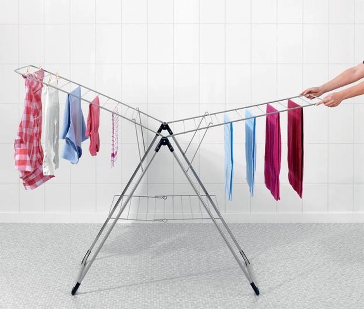 Brabantia Droogrek Inklapbaar T Model - 20 M - Metallic Grey 18 Brabantia Droogrek Inklapbaar T Model - 20 M - Metallic Grey - Afbeelding 16