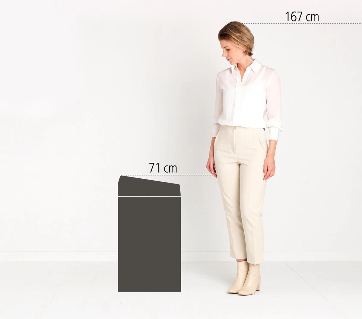 Brabantia Touch Bin Prullenbak - 60 L - Soft Beige 7 Brabantia Touch Bin Prullenbak - 60 L - Soft Beige - Afbeelding 5