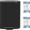 Brabantia Bo Prullenbak - 2 X 30 L - Met 80 Vuilniszakken - Matt Black