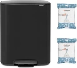Brabantia Bo Prullenbak - 2 X 30 L - Met 80 Vuilniszakken - Matt Black