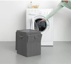 Brabantia Wasmand Met Deksel - Stapelbaar - 35 L - Pepper Black -Brabantia 1200x1083