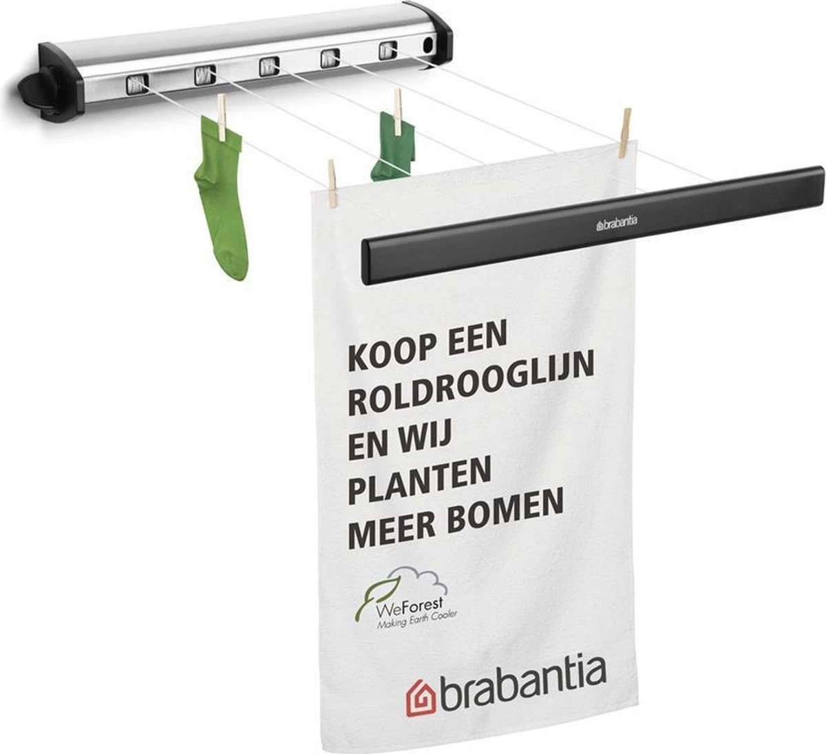 Brabantia Roldrooglijn - Uittrekbaar Tot 4,4 M - 22 M - Matt Steel 5 Brabantia Roldrooglijn - Uittrekbaar Tot 4,4 M - 22 M - Matt Steel - Afbeelding 3