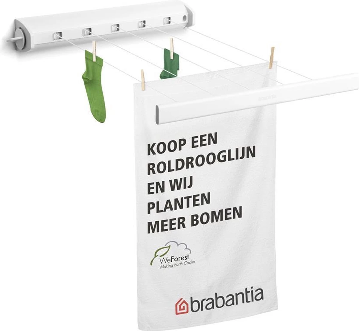 Brabantia Roldrooglijn - Uittrekbaar Tot 4,4 M - 22 M - Wit 11 Brabantia Roldrooglijn - Uittrekbaar Tot 4,4 M - 22 M - Wit - Afbeelding 9
