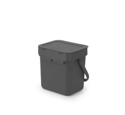Brabantia Sort & Go Afvalbakje Aanrecht - 3 L - Dark Grey -Brabantia 1200x1109