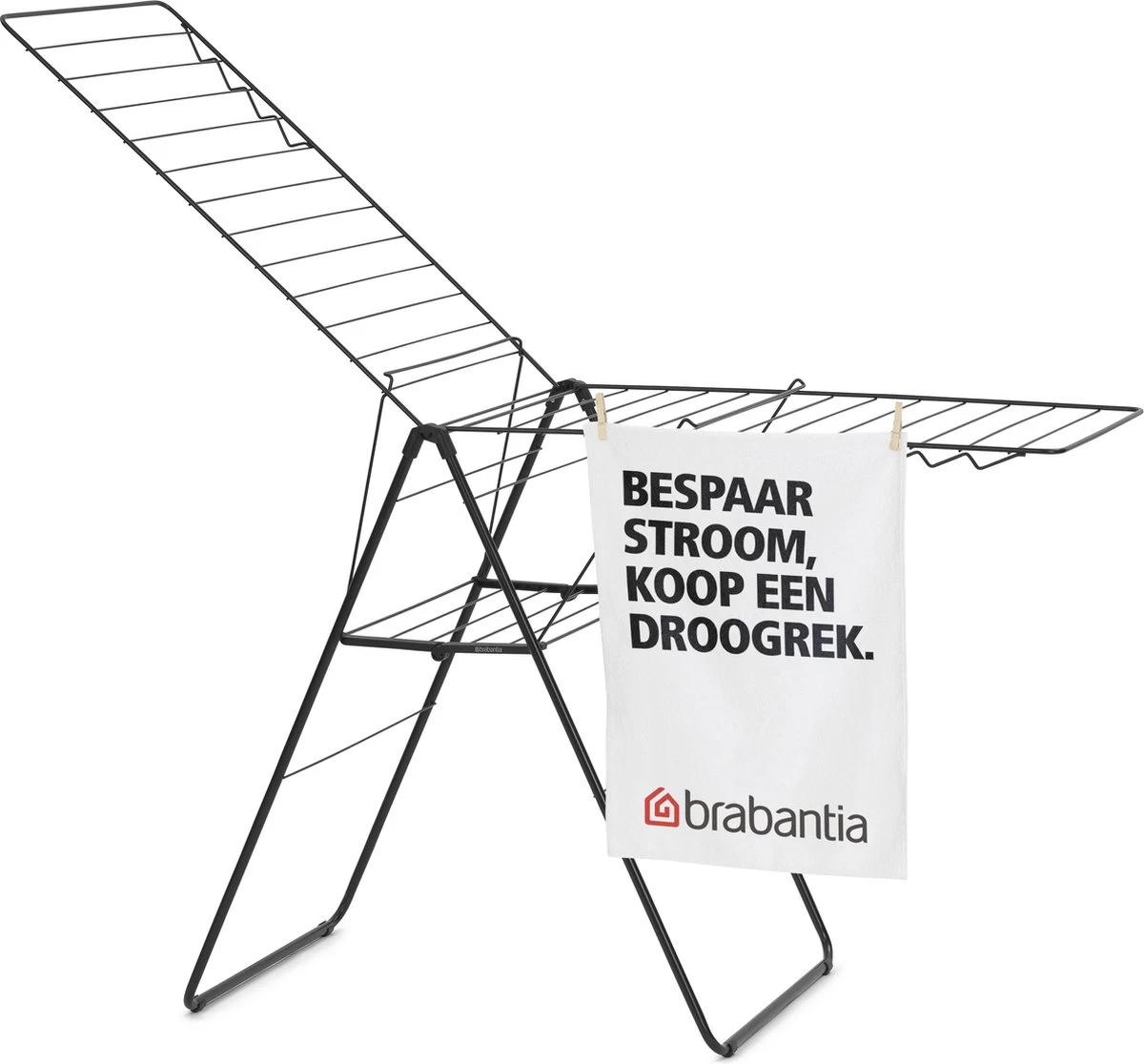 Brabantia HangOn Droogrek Inklapbaar - 25 Meter - Met Wasknijpertasje - Matt Black 11 Brabantia HangOn Droogrek Inklapbaar - 25 Meter - Met Wasknijpertasje - Matt Black - Afbeelding 9