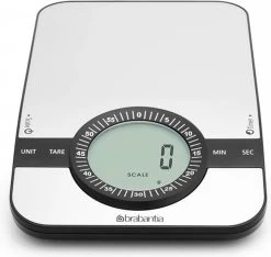 Brabantia Profile Keukenweegschaal - Rechthoekig - Met Kookwekker - RVS