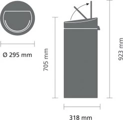 Brabantia Touch Bin Prullenbak - 30 L - Soft Beige -Brabantia 1200x1177 1