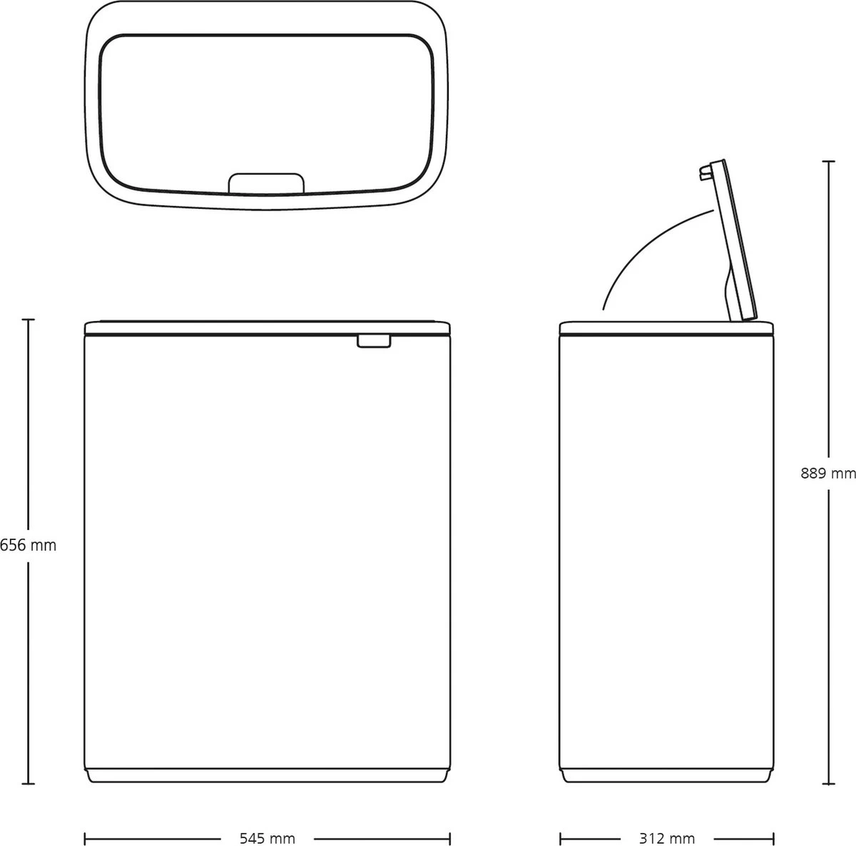Brabantia Bo Touch Bin Prullenbak - 2 X 30 L - White 10 Brabantia Bo Touch Bin Prullenbak - 2 X 30 L - White - Afbeelding 8