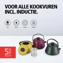 BRABANTIA T-TIME Donkergroene Theepot - Gietijzer - 0,7 L - Inclusief Zeefje -Brabantia 1200x1194