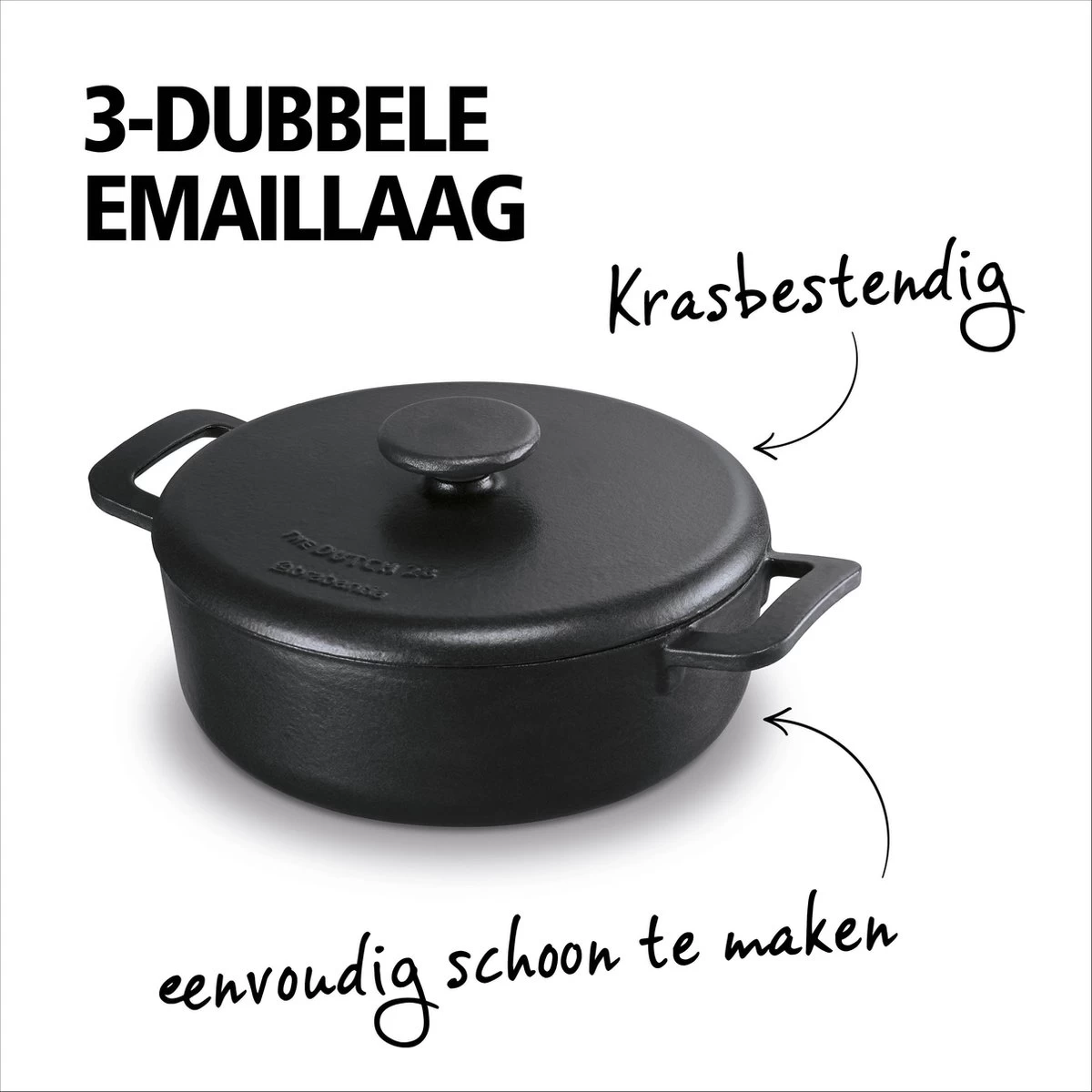 Brabantia The Dutch Braadpan - Matt Black - 28 Cm - Gietijzer 5 Brabantia The Dutch Braadpan - Matt Black - 28 Cm - Gietijzer - Afbeelding 3