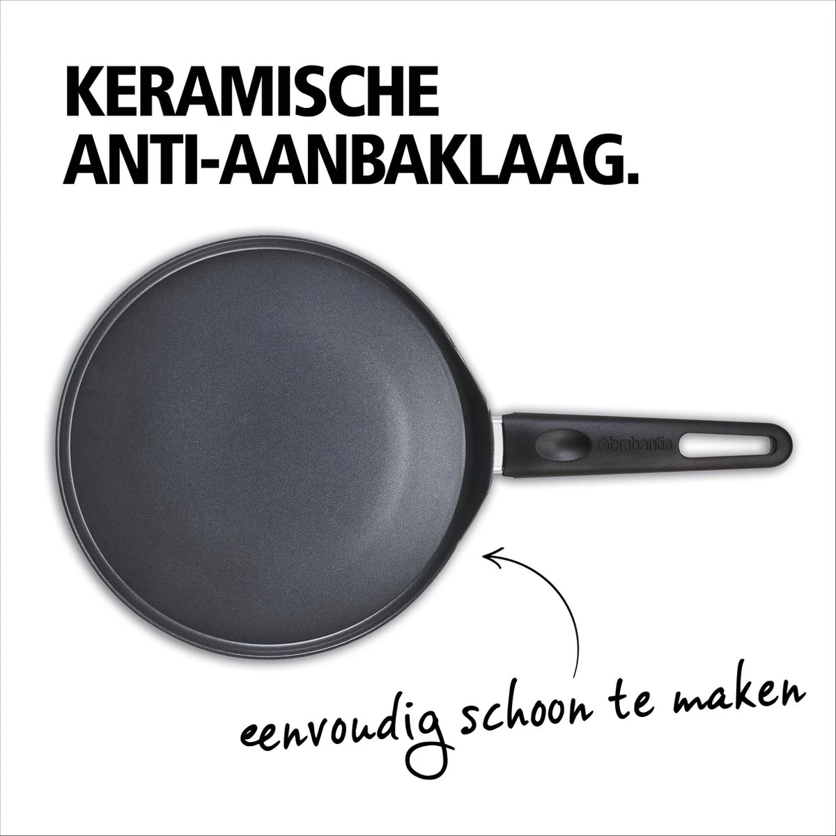 BRABANTIA INDU+ Pannenkoekenpan - Keramische Antiaanbaklaag - Ø 24 Cm - Inductie - Pfas Vrij 5 BRABANTIA INDU+ Pannenkoekenpan - Keramische Antiaanbaklaag - Ø 24 Cm - Inductie - Pfas Vrij - Afbeelding 3