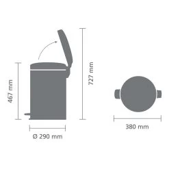 Brabantia NewIcon Prullenbak - 20 L - Matt Black -Brabantia 1200x1200 251