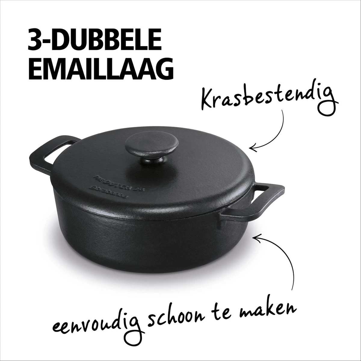BRABANTIA THE DUTCH Gietijzeren Braadpan - Ø 28cm - MAT Zwart - Inductie 5 BRABANTIA THE DUTCH Gietijzeren Braadpan - Ø 28cm - MAT Zwart - Inductie - Afbeelding 3