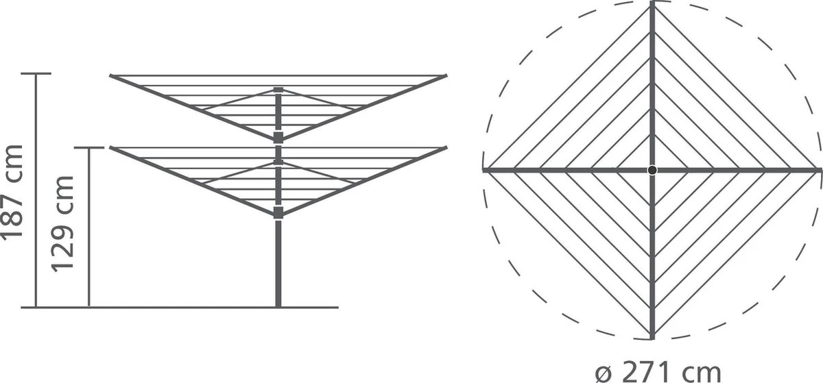 Brabantia Lift-O-Matic Droogmolen - Met Metalen Grondanker, Beschermhoes, Wasknijpertasje En Wasknijpers - 40 M - Metallic Grey 3 Brabantia Lift-O-Matic Droogmolen - Met Metalen Grondanker, Beschermhoes, Wasknijpertasje En Wasknijpers - 40 M - Metallic Grey - Afbeelding 2