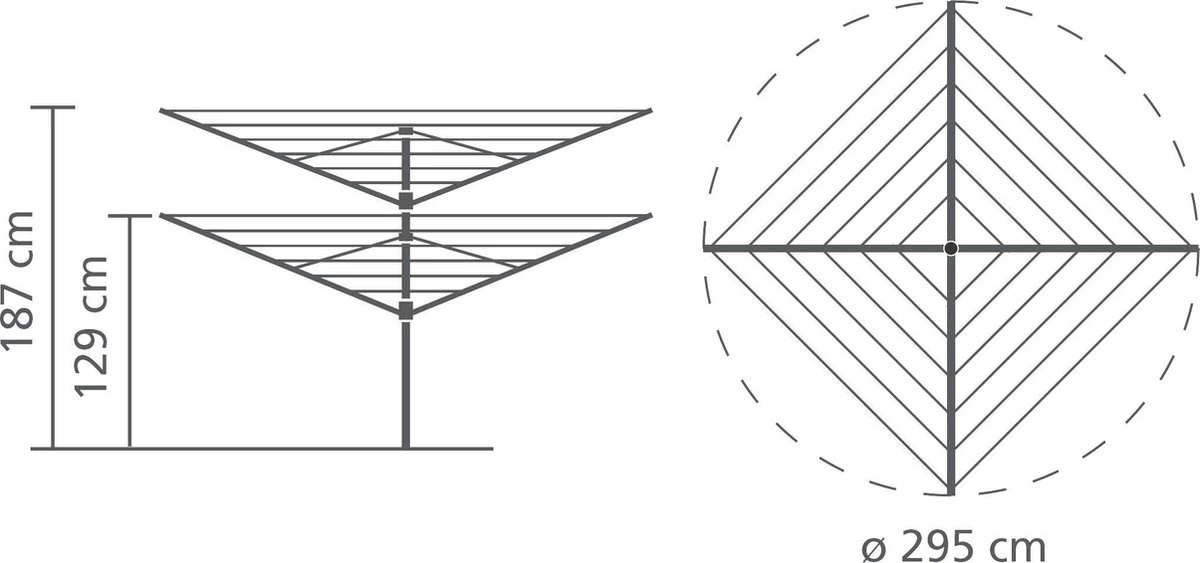 Brabantia Lift-O-Matic Droogmolen Met Grondanker - 50 M - Metallic Grey 10 Brabantia Lift-O-Matic Droogmolen Met Grondanker - 50 M - Metallic Grey - Afbeelding 8