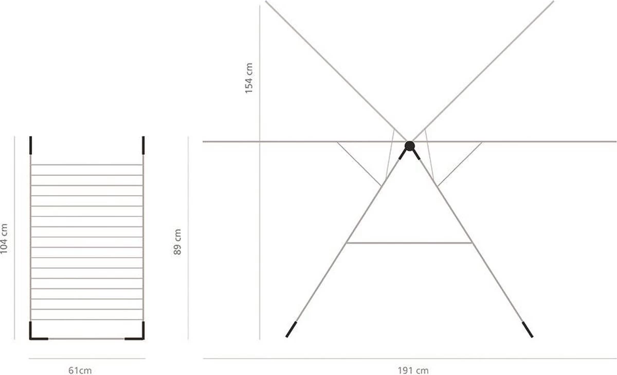 Brabantia Droogrek Inklapbaar T Model - 20 M - Metallic Grey 5 Brabantia Droogrek Inklapbaar T Model - 20 M - Metallic Grey - Afbeelding 3