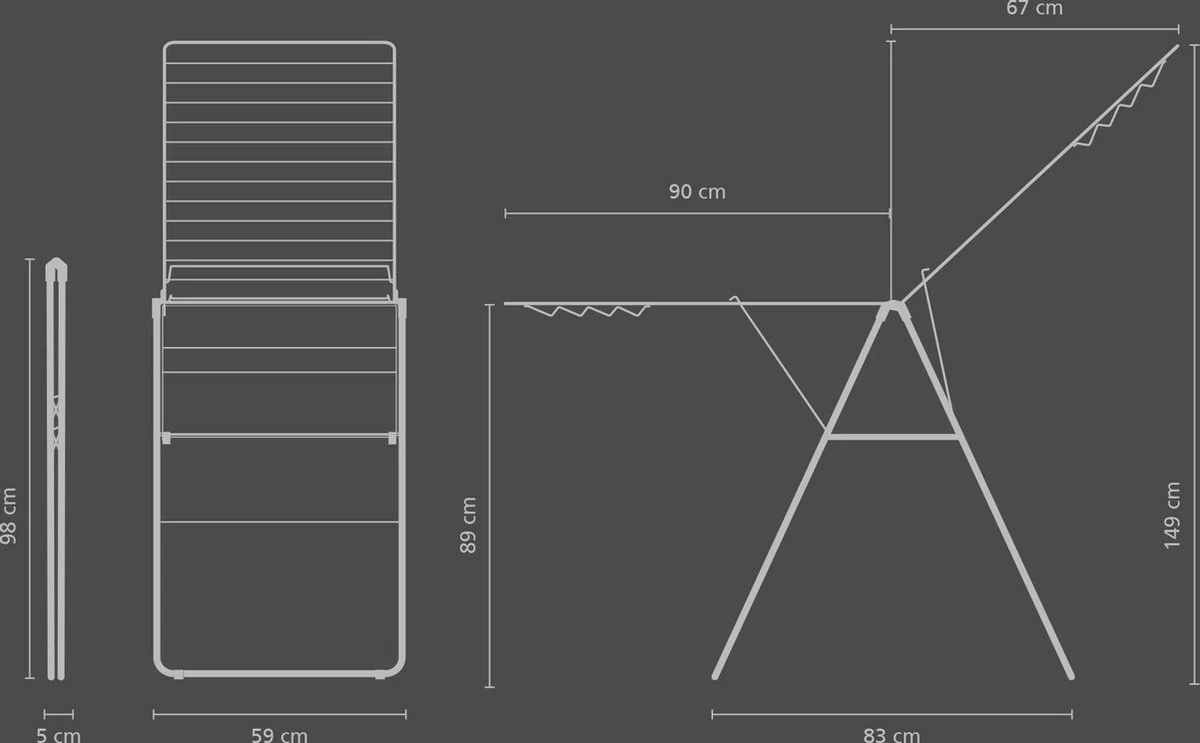 Brabantia HangOn Droogrek Inklapbaar - 25 Meter - White 4 Brabantia HangOn Droogrek Inklapbaar - 25 Meter - White - Afbeelding 2