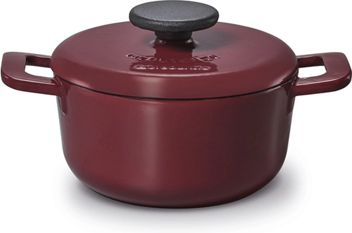 BRABANTIA THE DUTCH Gietijzeren Braadpan - Ø 20cm - 2,5L - Bordeaux - Inductie