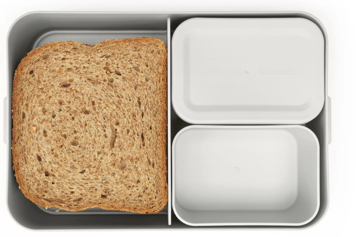 Brabantia Make & Take Bento Lunchbox Incl Bentobox - Large - Kunststof - Light Grey 7 Brabantia Make & Take Bento Lunchbox Incl Bentobox - Large - Kunststof - Light Grey - Afbeelding 5