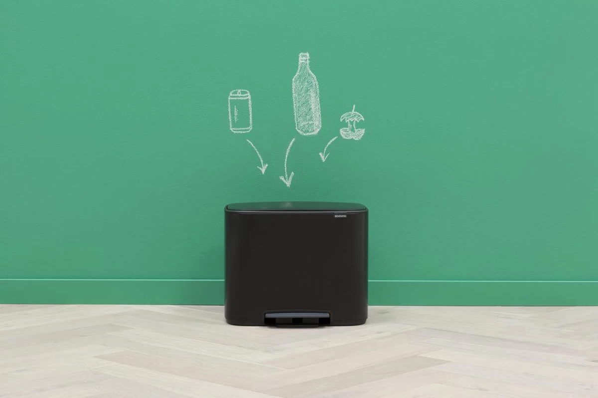 Brabantia Bo Prullenbak - 11 + 23 L - Matt Black 7 Brabantia Bo Prullenbak - 11 + 23 L - Matt Black - Afbeelding 5