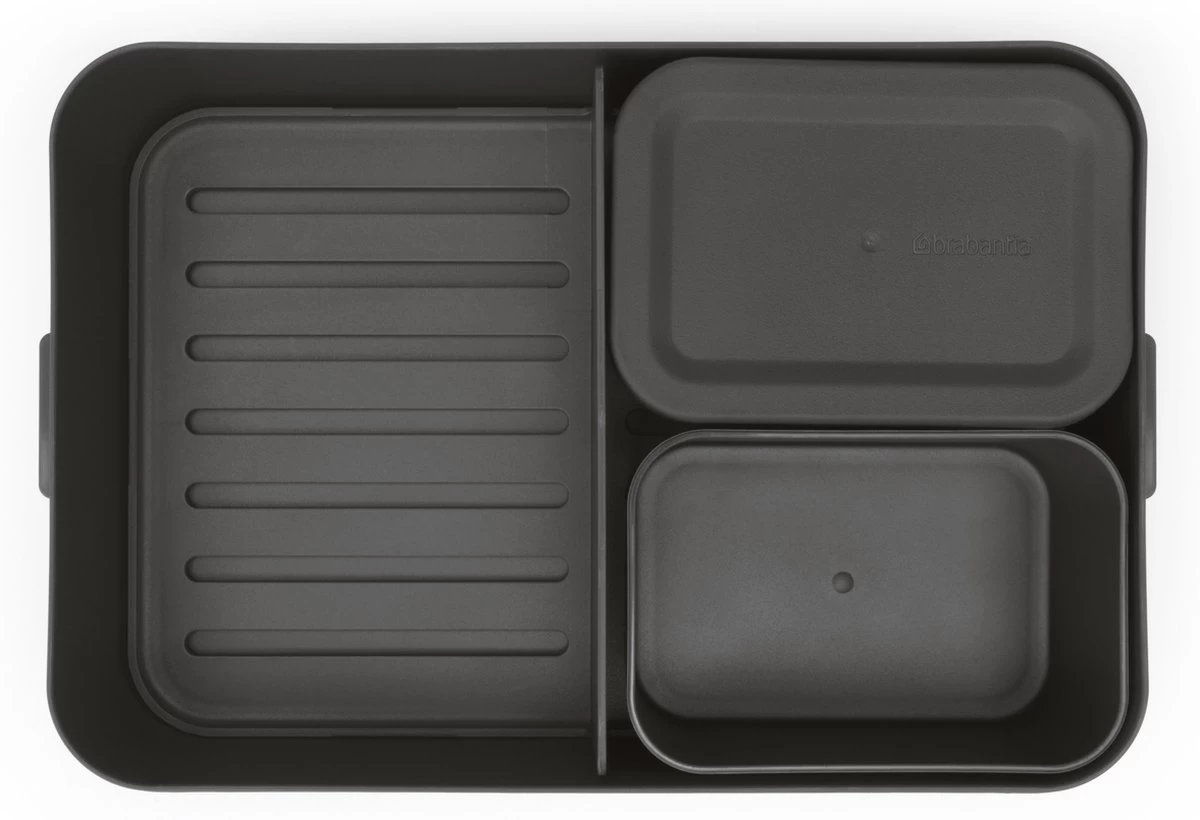 Brabantia Make & Take Bento Lunchbox Incl Bentobox - Large - Kunststof - Dark Grey 19 Brabantia Make & Take Bento Lunchbox Incl Bentobox - Large - Kunststof - Dark Grey - Afbeelding 17