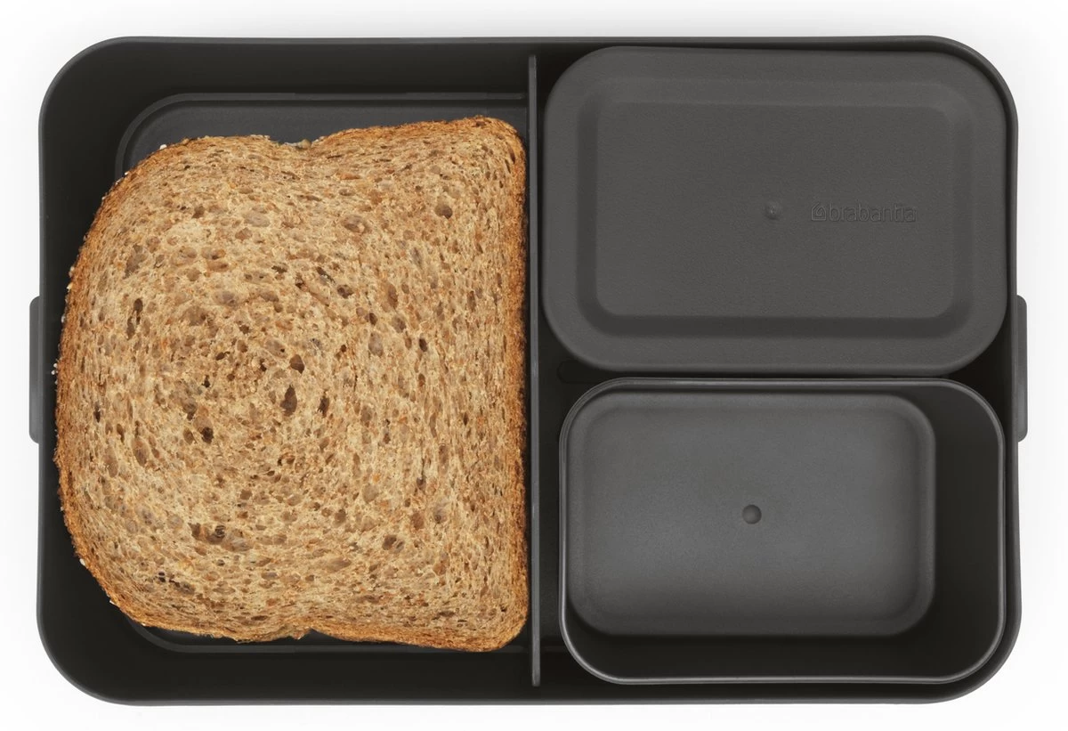 Brabantia Make & Take Bento Lunchbox Incl Bentobox - Large - Kunststof - Dark Grey 21 Brabantia Make & Take Bento Lunchbox Incl Bentobox - Large - Kunststof - Dark Grey - Afbeelding 19