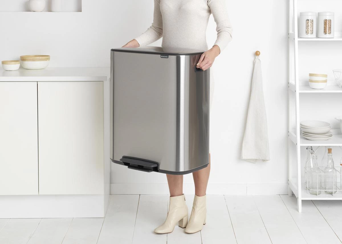 Brabantia Bo Prullenbak - 2 X 30 L - Matt Steel Fingerprint Proof 9 Brabantia Bo Prullenbak - 2 X 30 L - Matt Steel Fingerprint Proof - Afbeelding 7