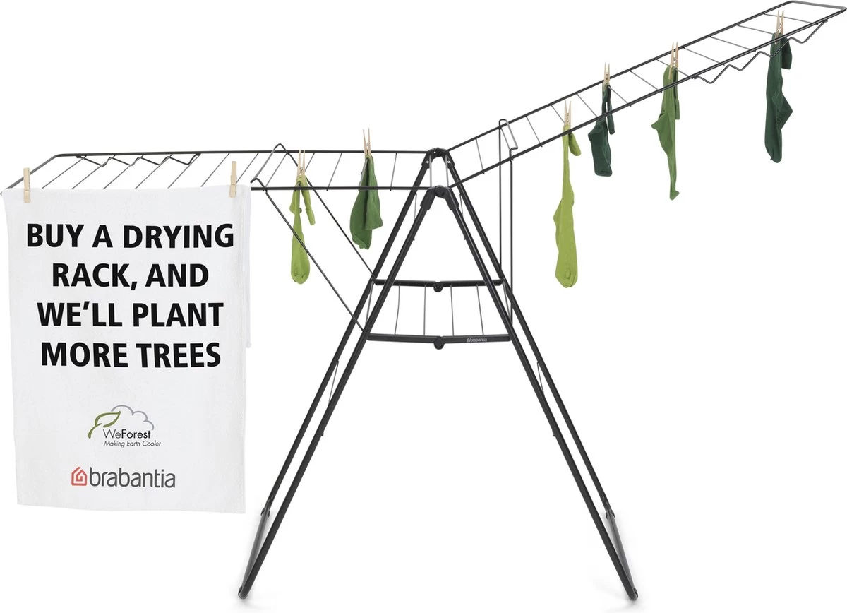 Brabantia HangOn Droogrek Inklapbaar - 25 Meter - Matt Black 10 Brabantia HangOn Droogrek Inklapbaar - 25 Meter - Matt Black - Afbeelding 8