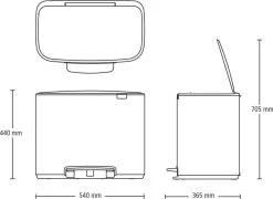Brabantia Bo Prullenbak - 11 + 23 L - Matt Black 36 Brabantia Bo Prullenbak - 11 + 23 L - Matt Black -Brabantia 1200x876 1