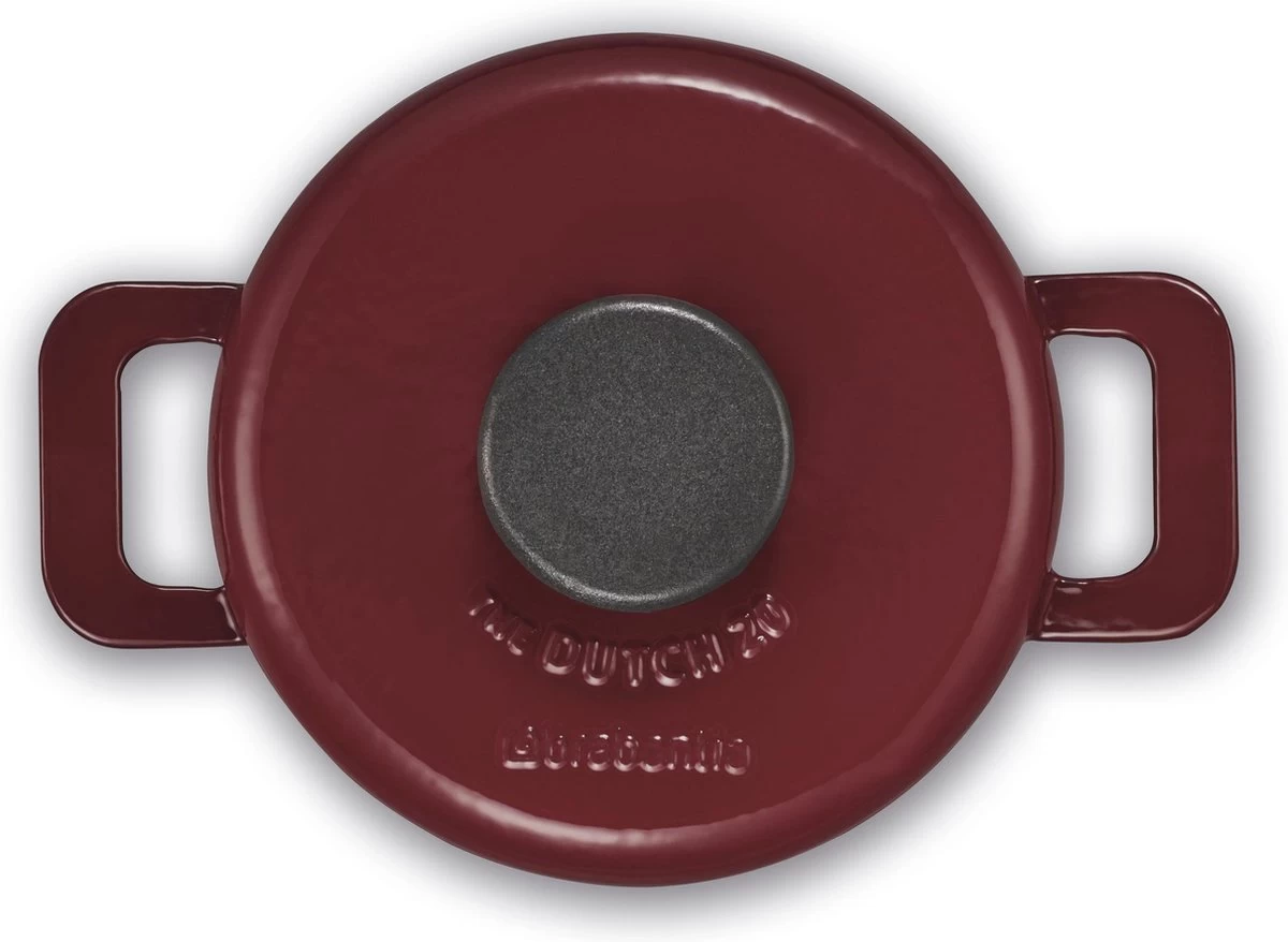 BRABANTIA THE DUTCH Gietijzeren Braadpan - Ø 20cm - 2,5L - Bordeaux - Inductie 5 BRABANTIA THE DUTCH Gietijzeren Braadpan - Ø 20cm - 2,5L - Bordeaux - Inductie - Afbeelding 3