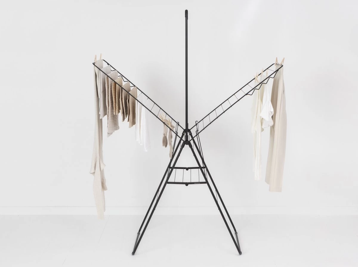 Brabantia HangOn Droogrek Inklapbaar - 25 Meter - Met Stang - Matt Black 13 Brabantia HangOn Droogrek Inklapbaar - 25 Meter - Met Stang - Matt Black - Afbeelding 11