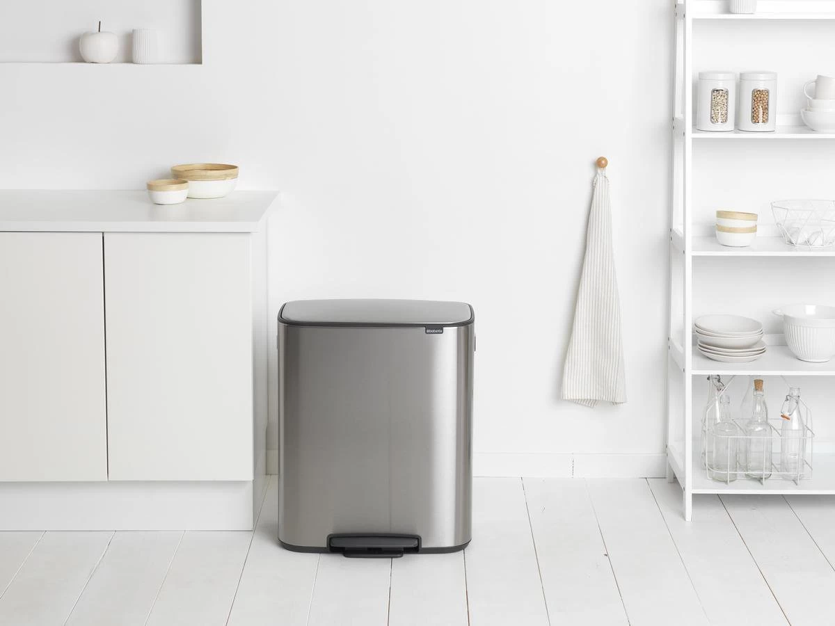 Brabantia Bo Prullenbak - 2 X 30 L - Matt Steel Fingerprint Proof 8 Brabantia Bo Prullenbak - 2 X 30 L - Matt Steel Fingerprint Proof - Afbeelding 6