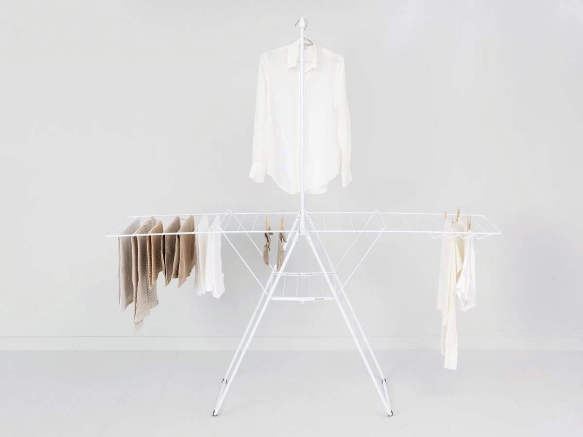 Brabantia HangOn Droogrek Inklapbaar - 25 Meter - Met Stang - White 9 Brabantia HangOn Droogrek Inklapbaar - 25 Meter - Met Stang - White - Afbeelding 7