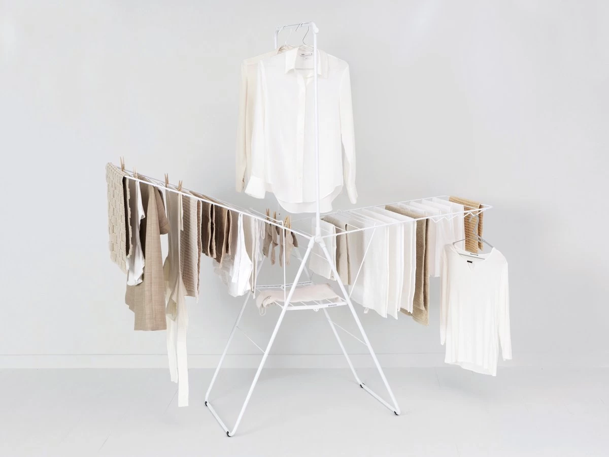 Brabantia HangOn Droogrek Inklapbaar - 25 Meter - Met Stang - White 11 Brabantia HangOn Droogrek Inklapbaar - 25 Meter - Met Stang - White - Afbeelding 9