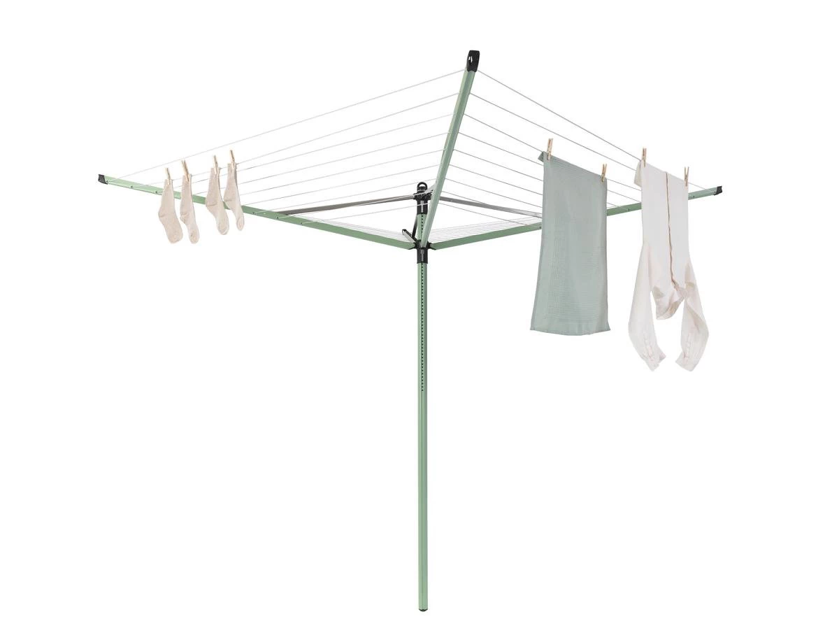 Brabantia Lift-O-Matic Droogmolen Met Metalen Grondanker, Beschermhoes, Wasknijpertasje En Wasknijpers - 50 M - Leaf Green 4 Brabantia Lift-O-Matic Droogmolen Met Metalen Grondanker, Beschermhoes, Wasknijpertasje En Wasknijpers - 50 M - Leaf Green - Afbeelding 2