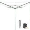 Brabantia Lift-O-Matic Droogmolen Met Metalen Grondanker, Beschermhoes, Wasknijpertasje En Wasknijpers - 50 M - Leaf Green 2 Brabantia Lift-O-Matic Droogmolen Met Metalen Grondanker, Beschermhoes, Wasknijpertasje En Wasknijpers - 50 M - Leaf Green -Brabantia 1200x937
