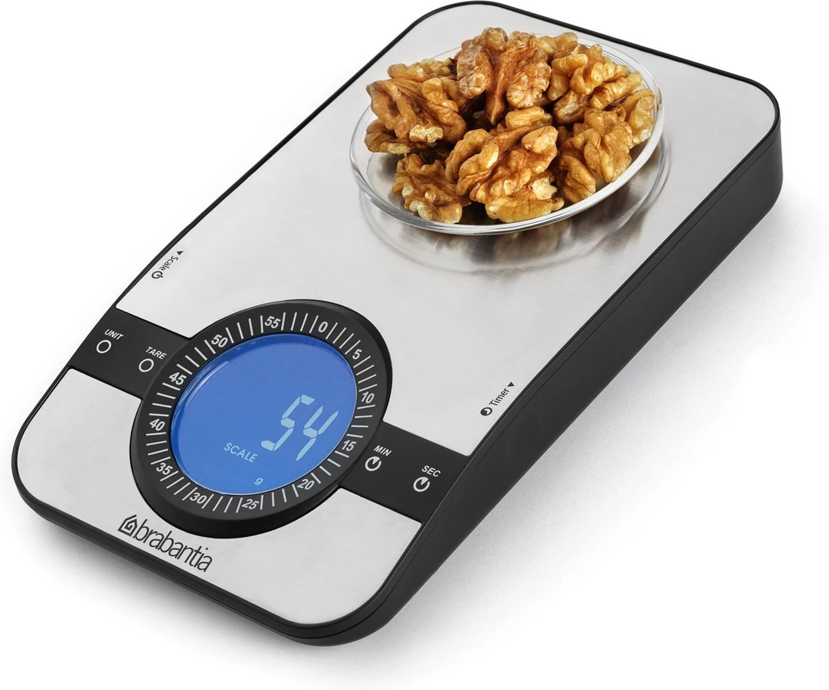 Brabantia Profile Keukenweegschaal - Rechthoekig - Met Kookwekker - RVS 6 Brabantia Profile Keukenweegschaal - Rechthoekig - Met Kookwekker - RVS - Afbeelding 4