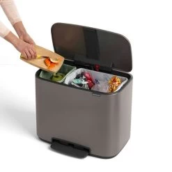 Brabantia Bo Pedaalemmer 11+23 Liter Platinum -Brabantia 121203 1