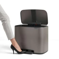 Brabantia Bo Pedaalemmer 11+23 Liter Platinum -Brabantia 121203 2
