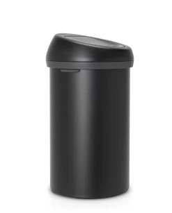 Brabantia Touch Bin 60 Liter Mineral Moonlight Black -Brabantia 128981 Product Shot Angle 01