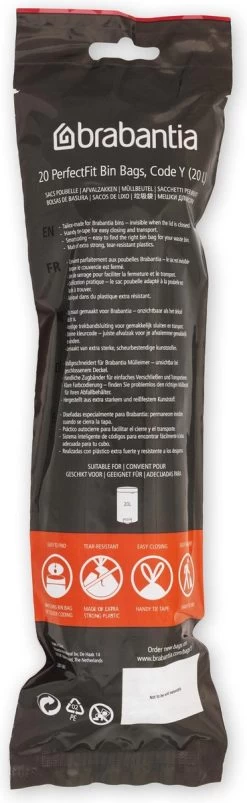 Brabantia PerfectFit Vuilniszakken - 20 L - Code Y - 6 Rollen X 20 Stuks -Brabantia 369x1200 1