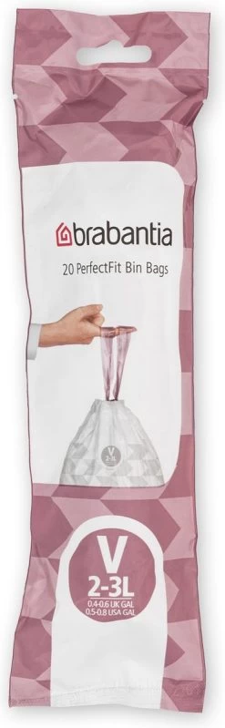 Brabantia PerfectFit Vuilniszakken - 2 - 3 L - Code V - 10 Rollen X 20 Stuks -Brabantia 371x1200