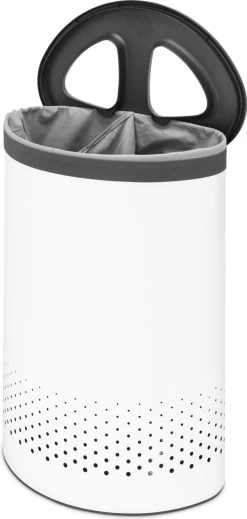 Brabantia Wasmand Met Deksel - 55 L - White / Dark Grey Kunststof Deksel -Brabantia 571x1200 1