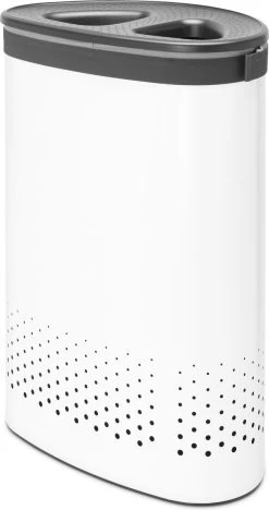Brabantia Wasmand Met Deksel - 55 L - White / Dark Grey Kunststof Deksel -Brabantia 634x1200 1